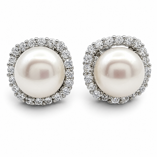 Arete Perla Zirconia Plata Ley 925