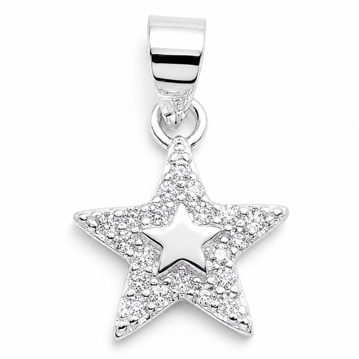 Dije Estrella Blanca Plata Ley 925