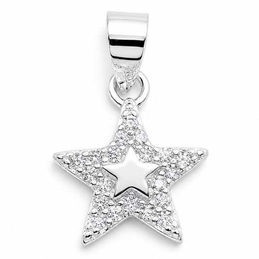 Dije Estrella Blanca Plata Ley 925