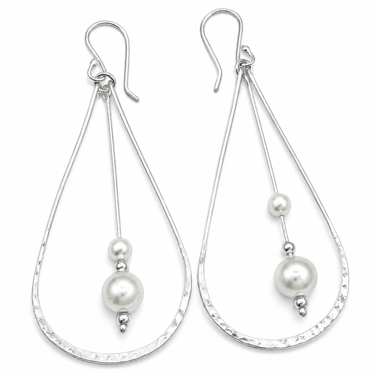 Arete Gota Perla Plata Ley 925