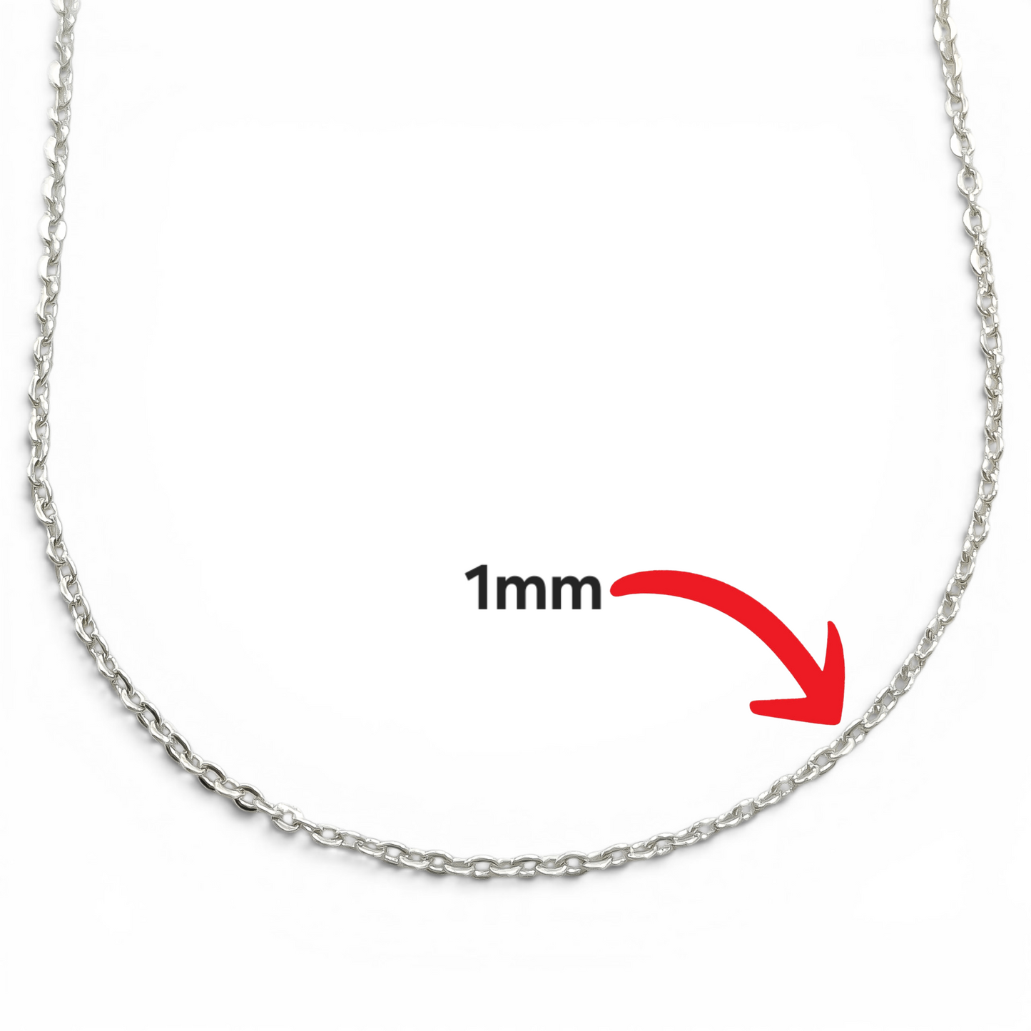 Cadena Argollita 1mm Plata Ley 925