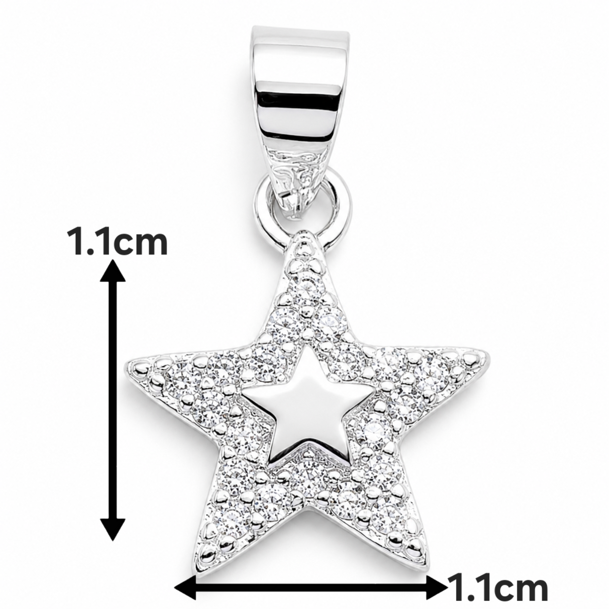 Dije Estrella Blanca Plata Ley 925