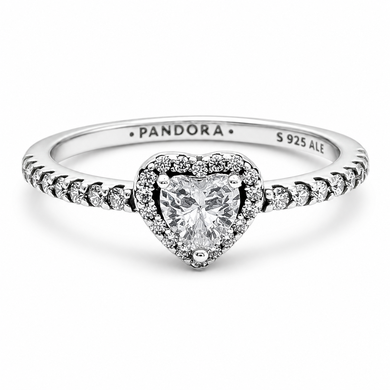 Anillo Corazon Blanco Plata Ley 925