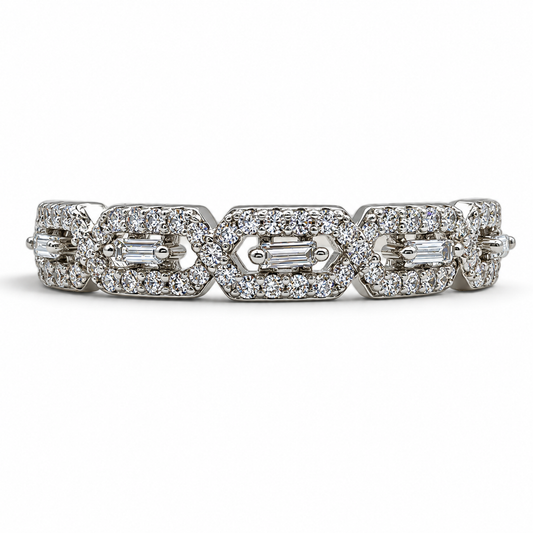 Anillo Zirconias Plata Ley 925