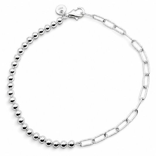 Pulsera Bola Clip Plata Ley 925