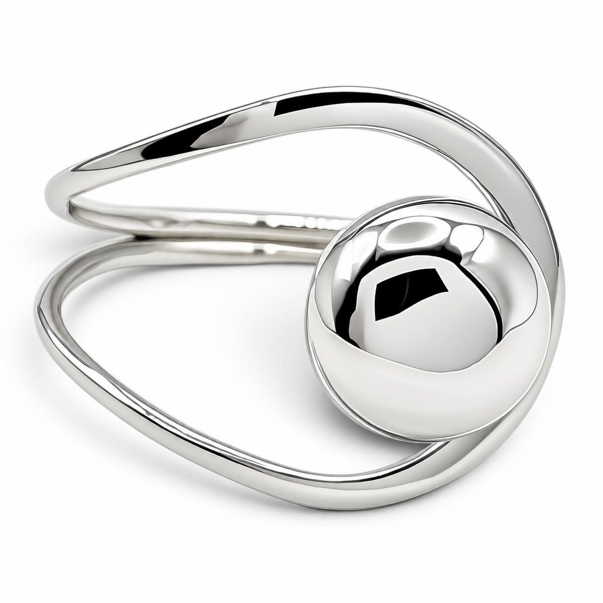 Anillo Bolita Liso Plata Ley 925