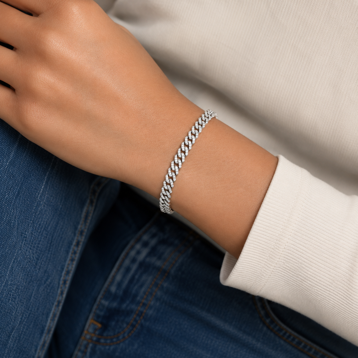 Pulsera Zirconia Plata Ley 925
