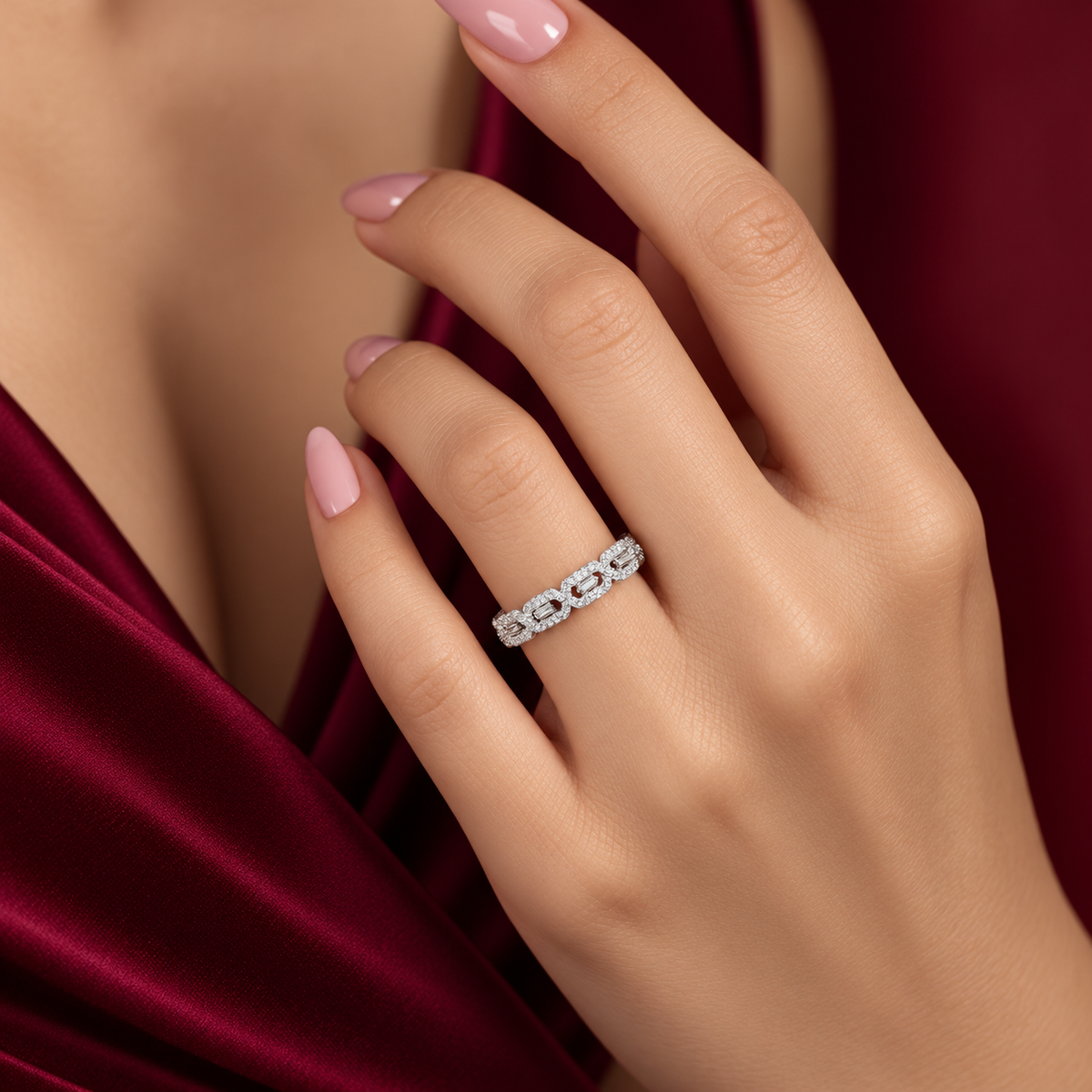 Anillo Zirconias Plata Ley 925