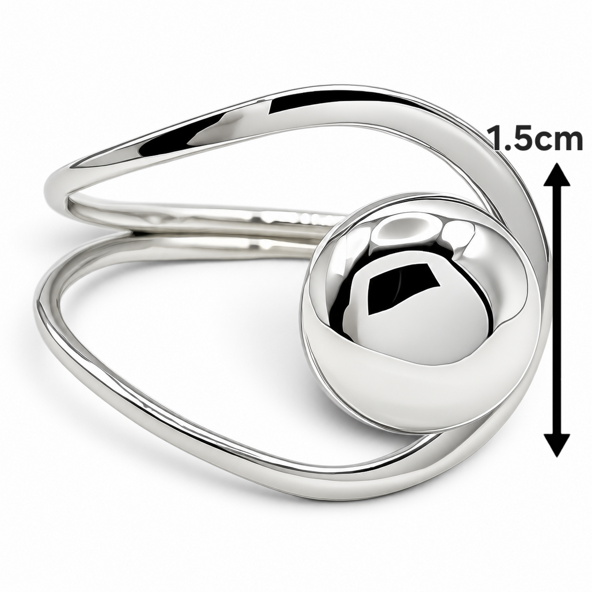 Anillo Bolita Liso Plata Ley 925
