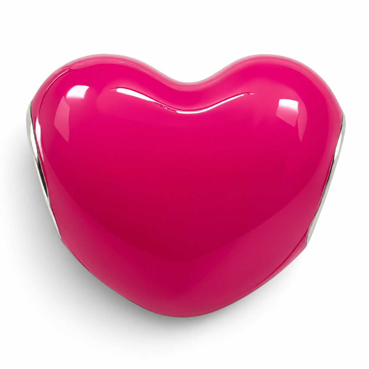 Charm Corazon Rosa Plata Ley 925