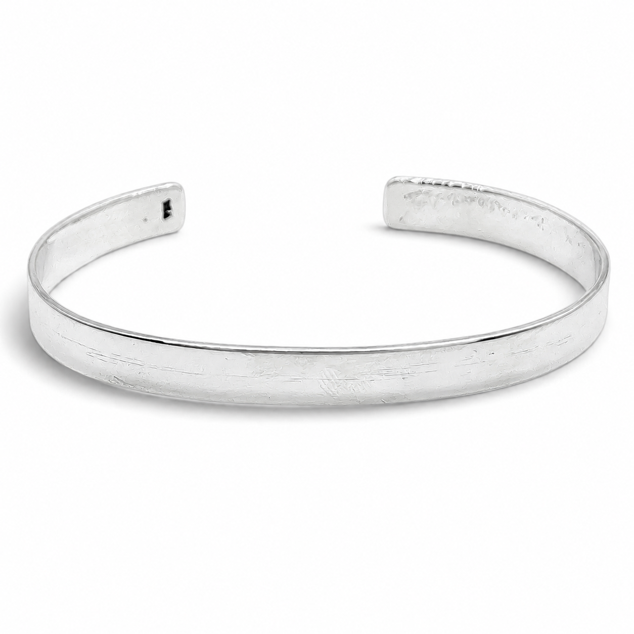 Brazalete Liso Ancho Plata Ley 925