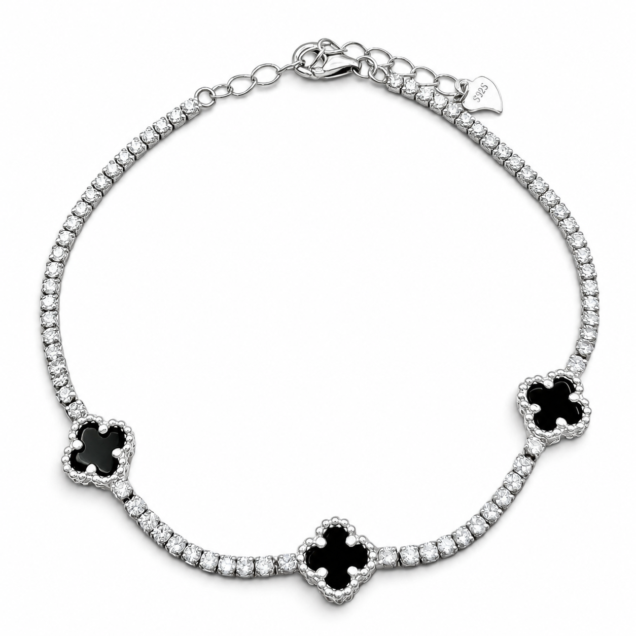 Pulsera 3 Treboles Chicas Plata Ley 925