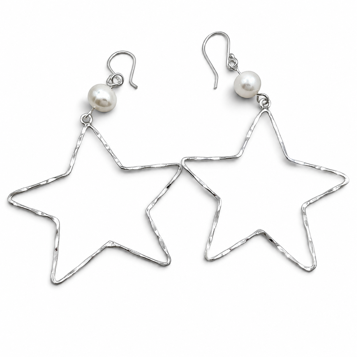 Arete Estrella Perla Plata Ley 925