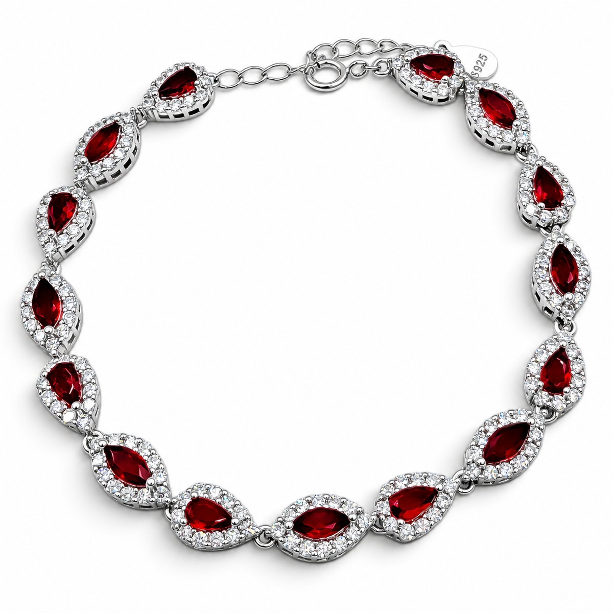 Pulsera Semilla Roja Plata Ley 925