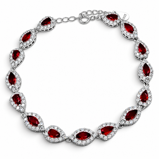 Pulsera Semilla Roja Plata Ley 925