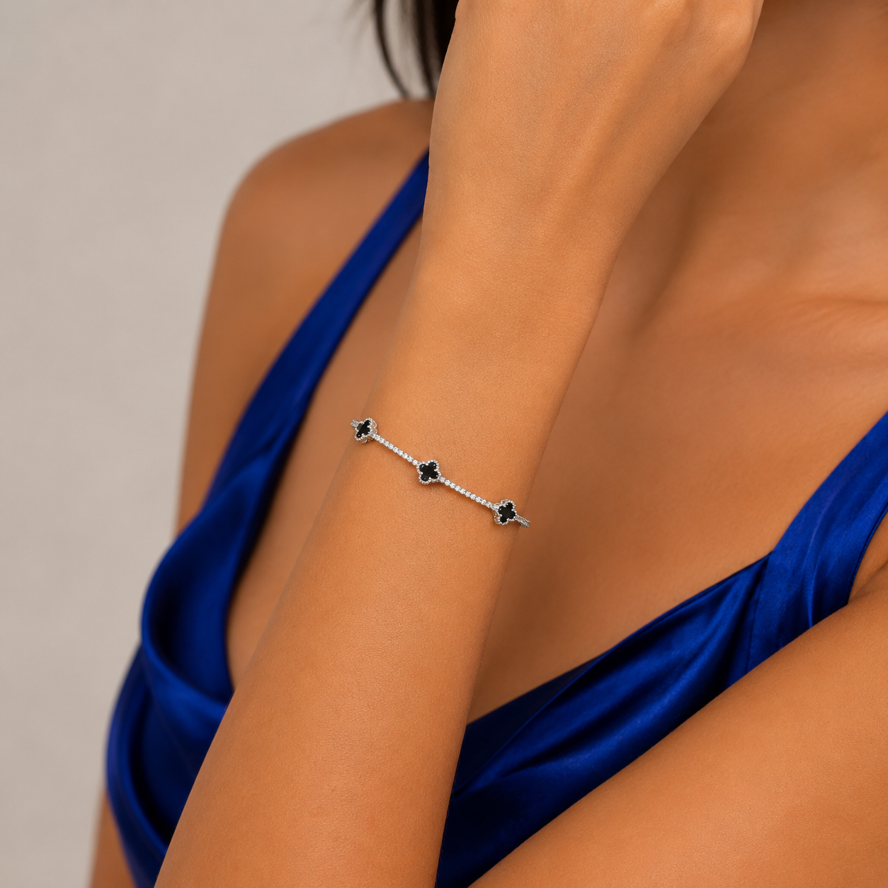 Pulsera 3 Treboles Chicas Plata Ley 925