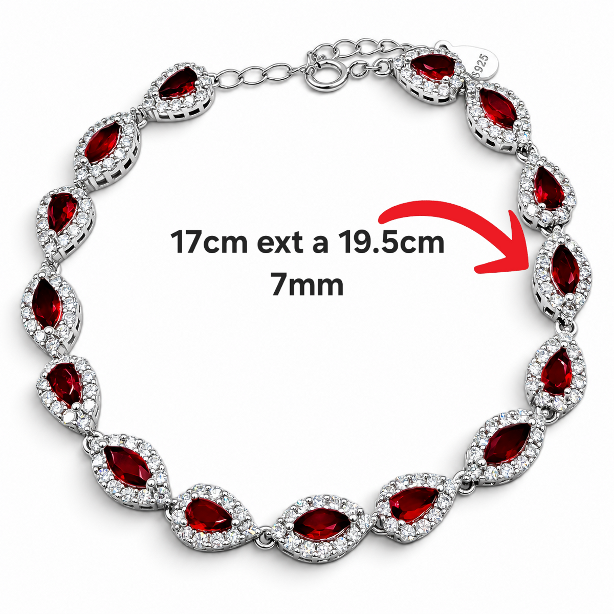 Pulsera Semilla Roja Plata Ley 925