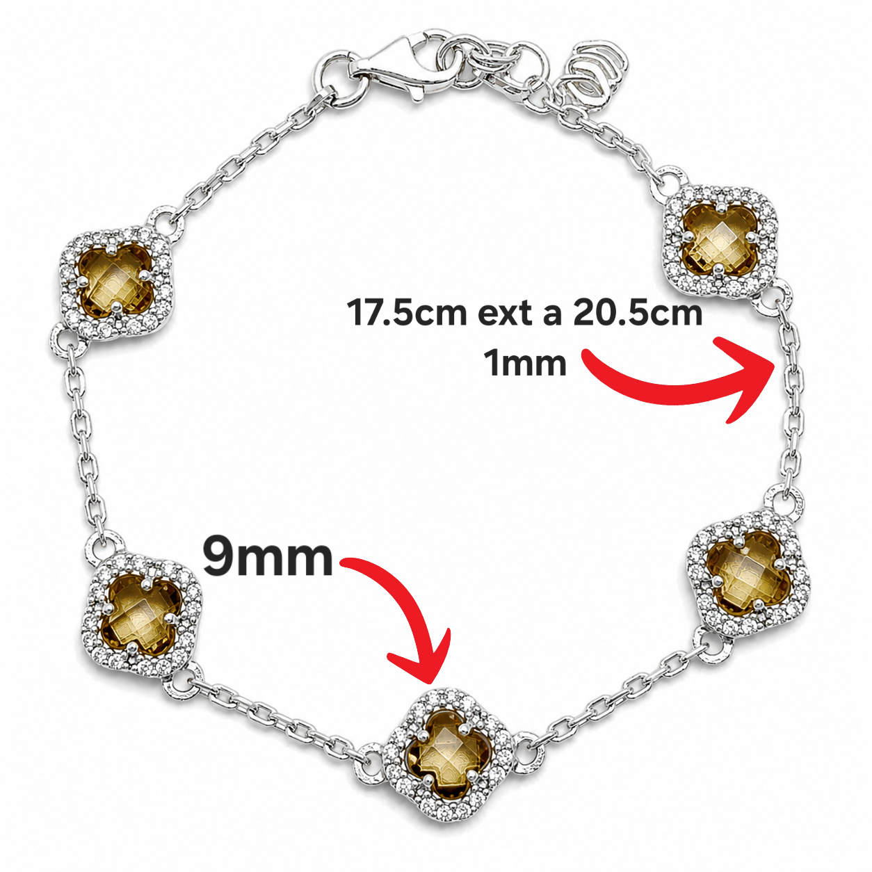 Pulsera Zultanita Zirconia Van Plata Ley 925