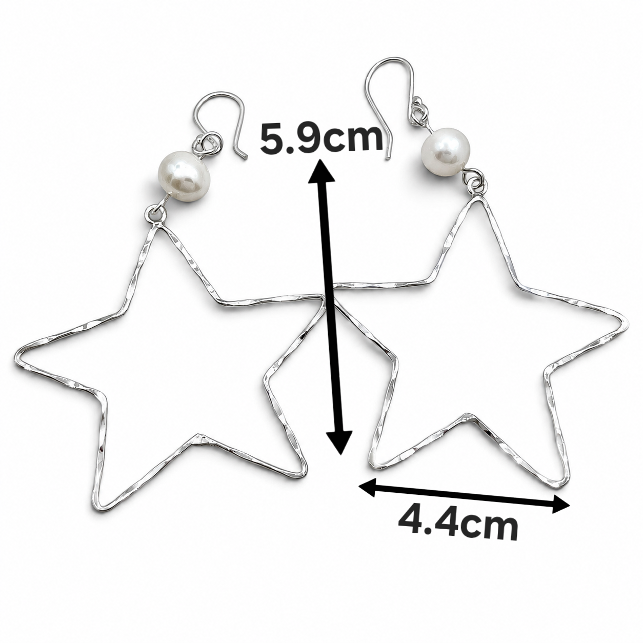 Arete Estrella Perla Plata Ley 925