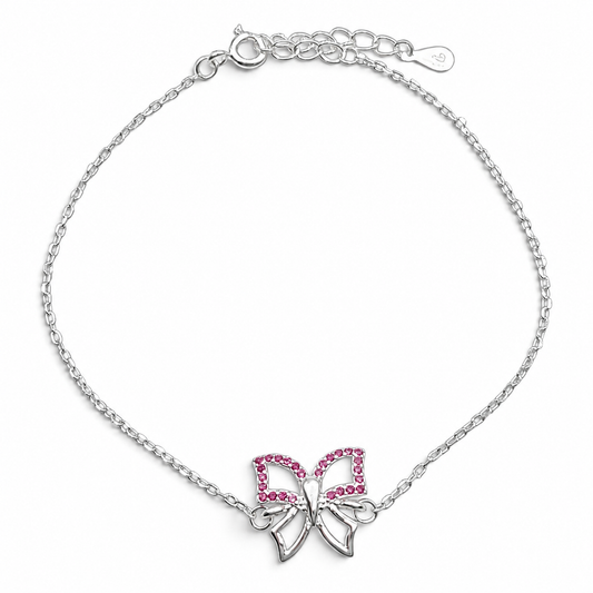Pulsera Mariposa Fiusha Plata Ley 925