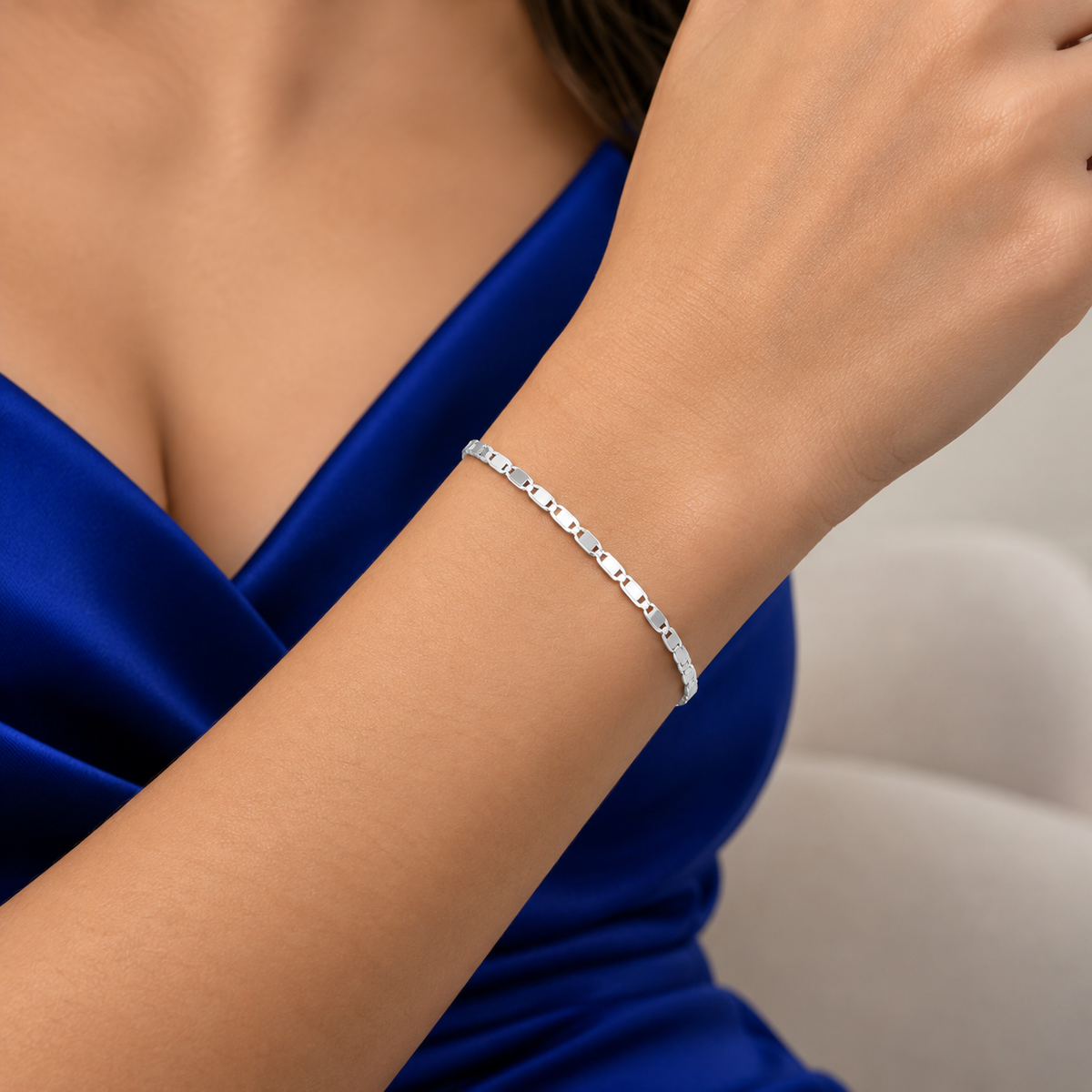 Pulsera Planchada Ligera Plata Ley 925
