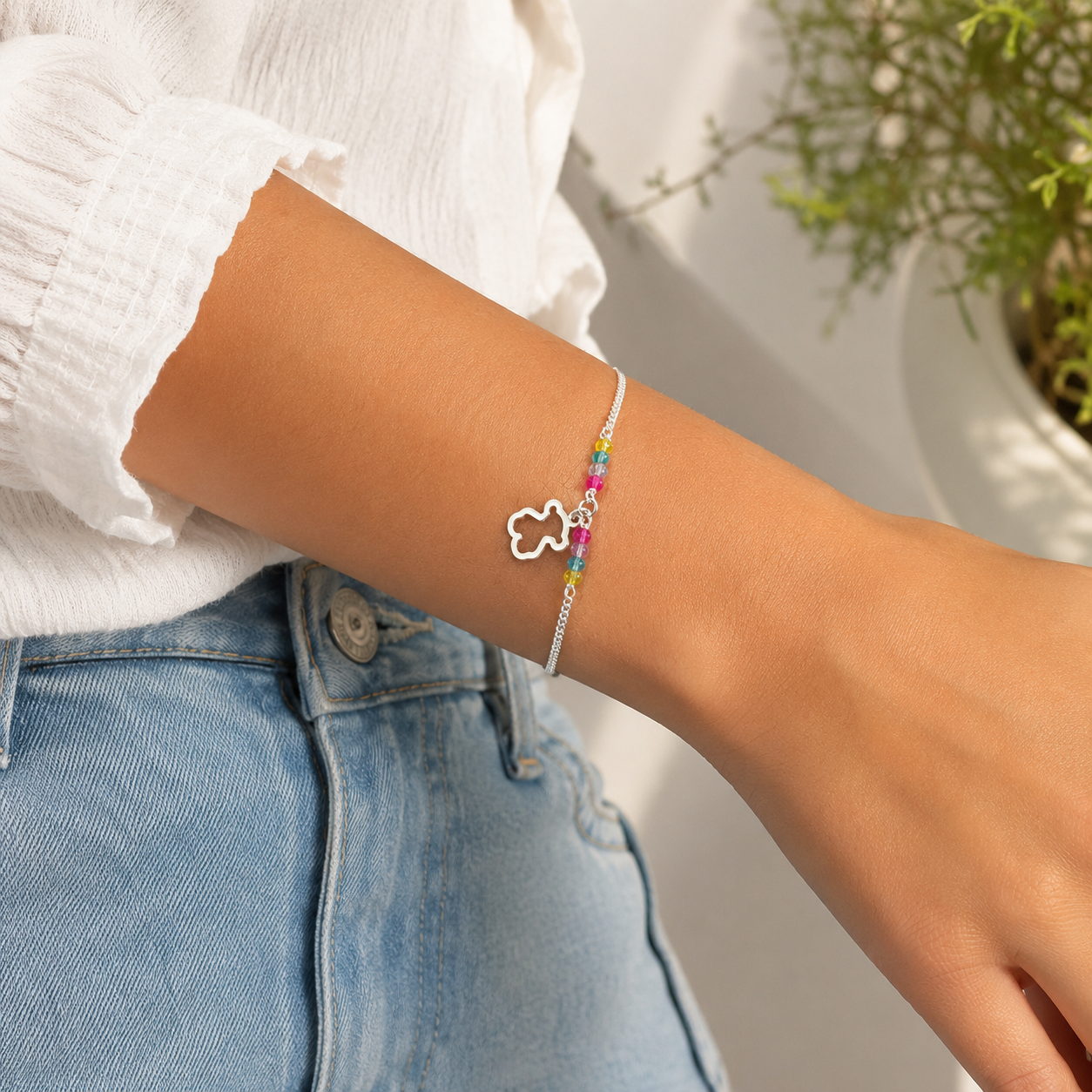 Pulsera Osito Plata Ley 925