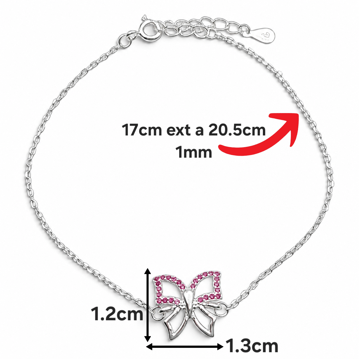 Pulsera Mariposa Fiusha Plata Ley 925