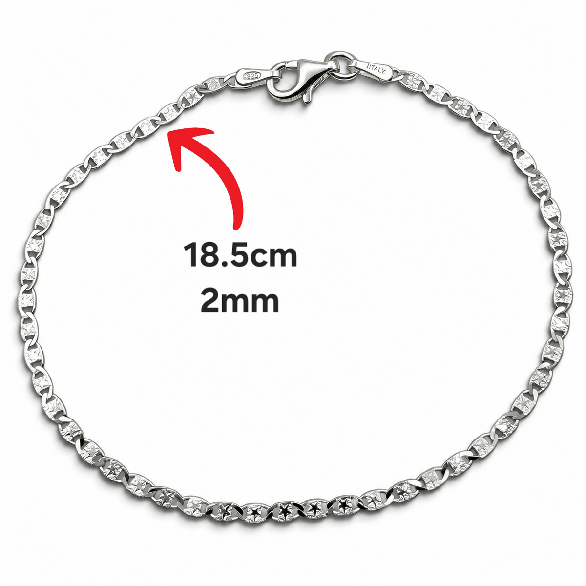 Pulsera Planchada Ligera Plata Ley 925