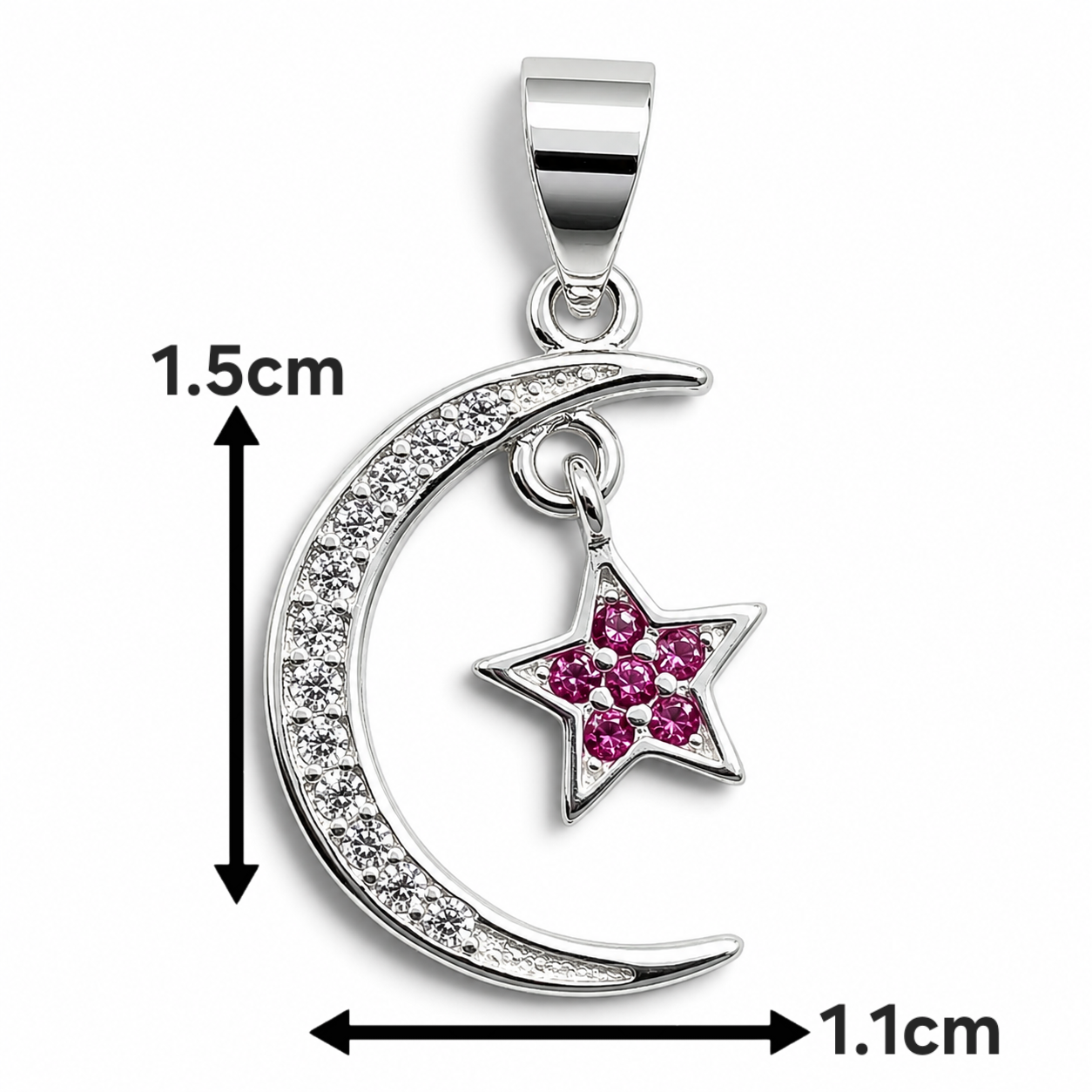 Dije Luna Estrella Fiusha Plata Ley 925