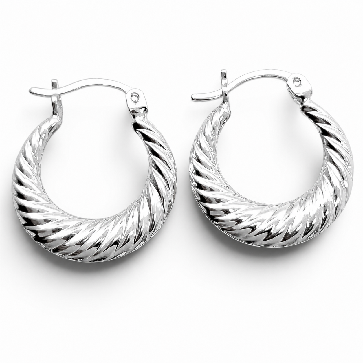 Arracada Rayada Plata Ley 925