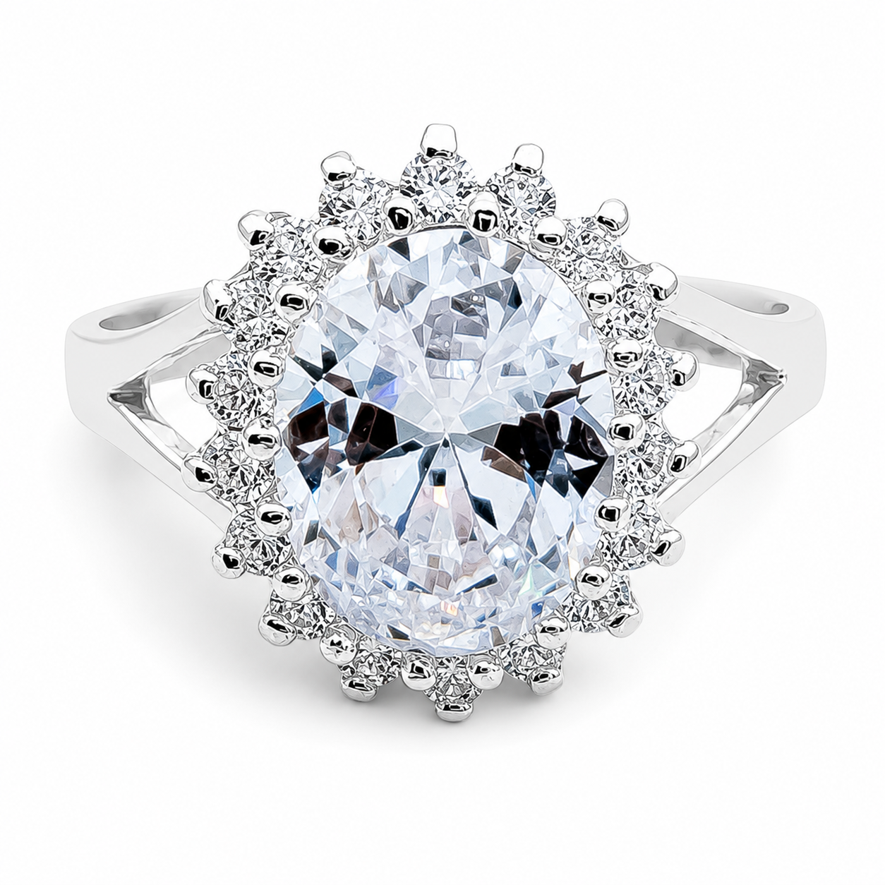 Anillo Zirconia Blanca Plata Ley 925