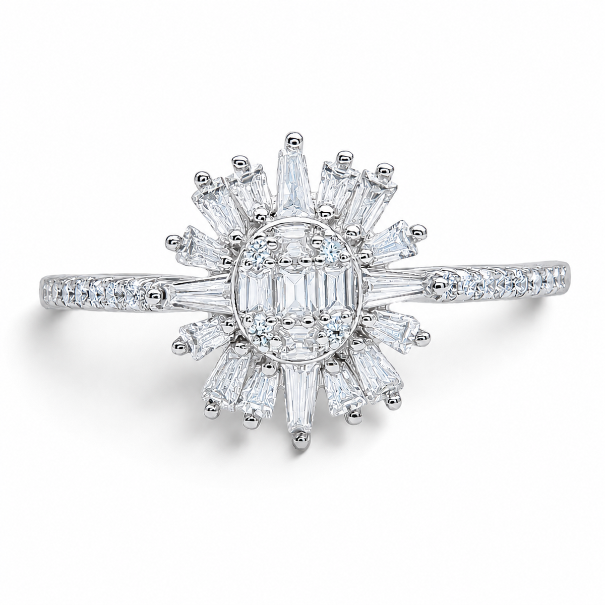Anillo Sol Zirconia Plata Ley 925
