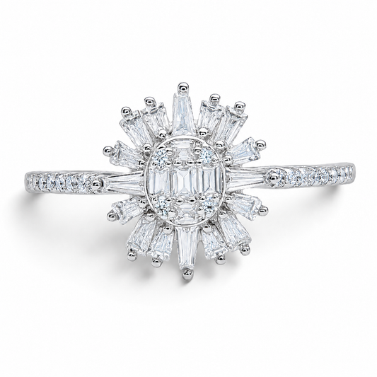 Anillo Sol Zirconia Plata Ley 925