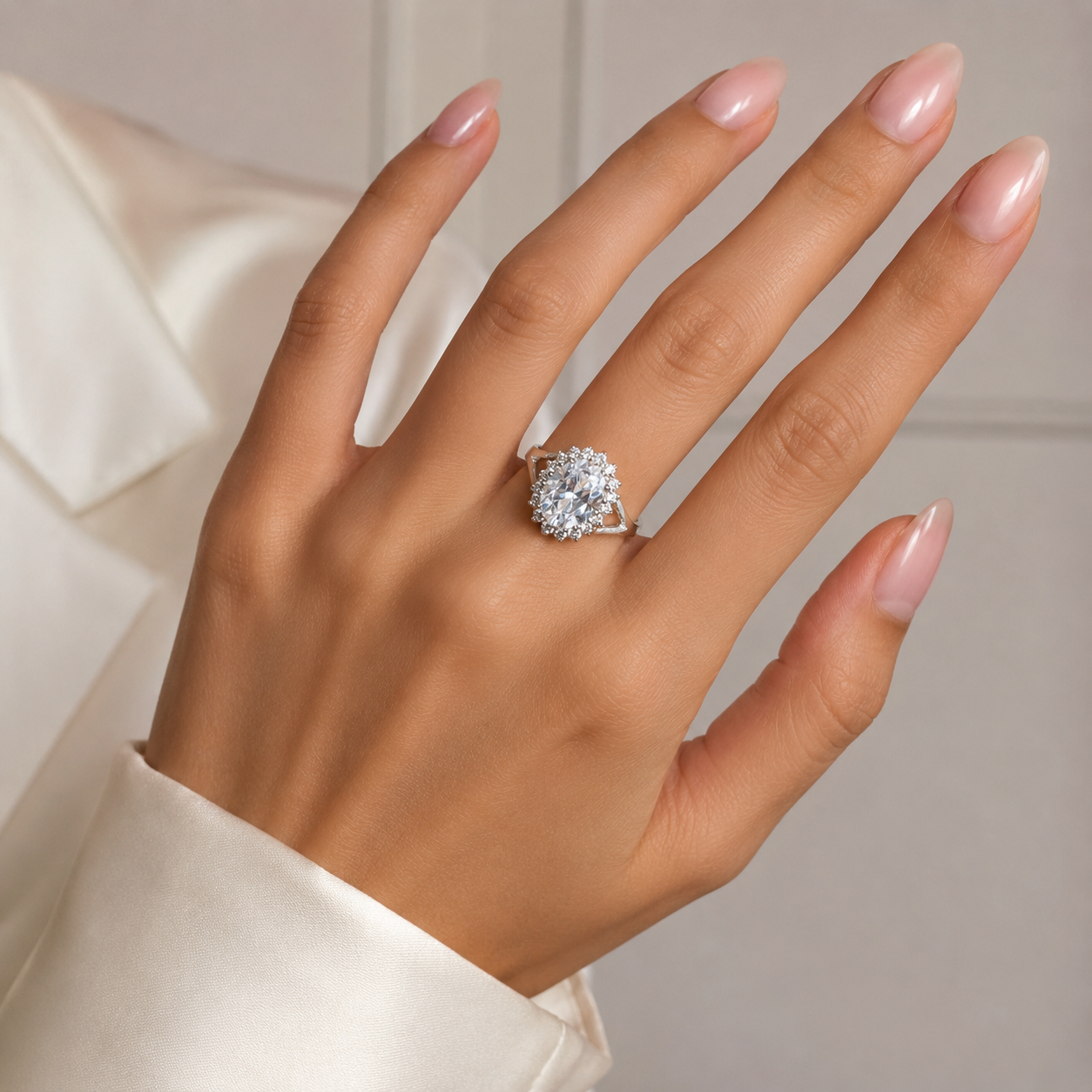 Anillo Zirconia Blanca Plata Ley 925