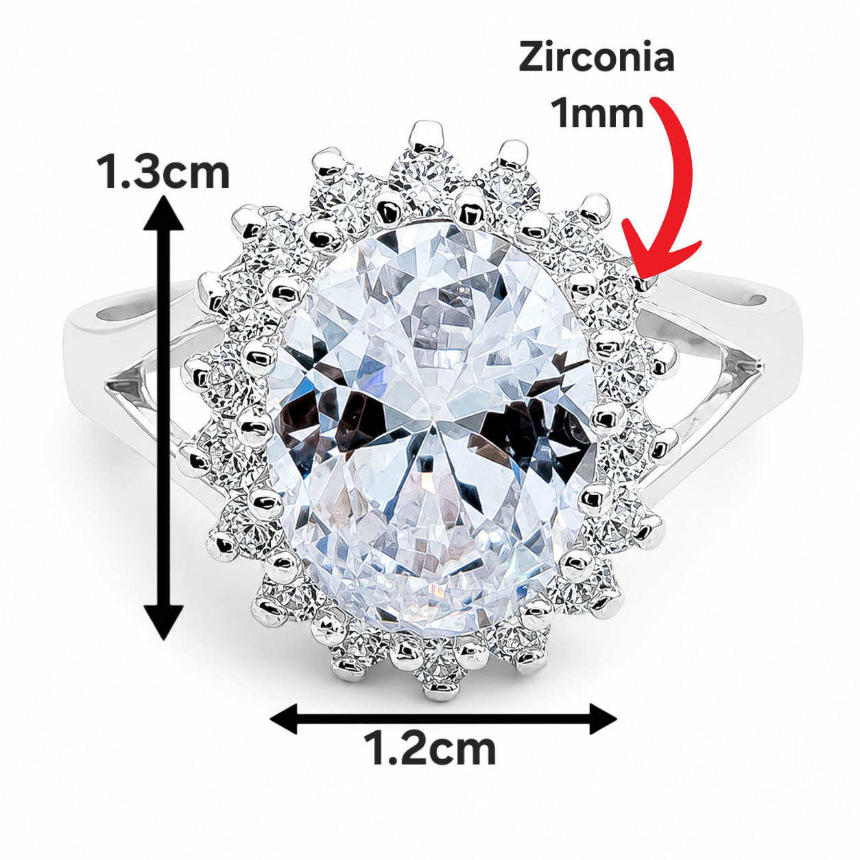Anillo Zirconia Blanca Plata Ley 925