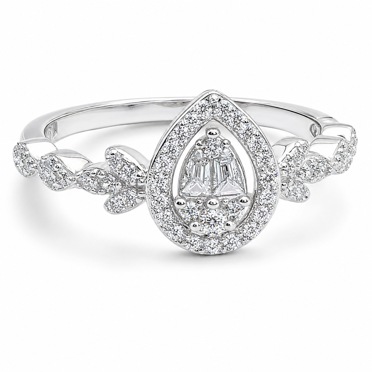 Anillo Zirconia Ajustable Baguette