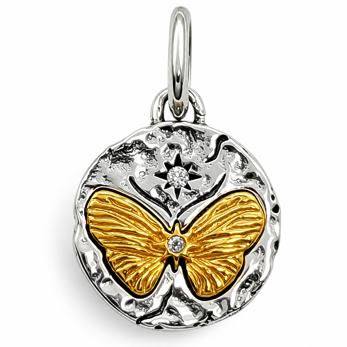 Charm Mariposa Dorada Plata Ley 925