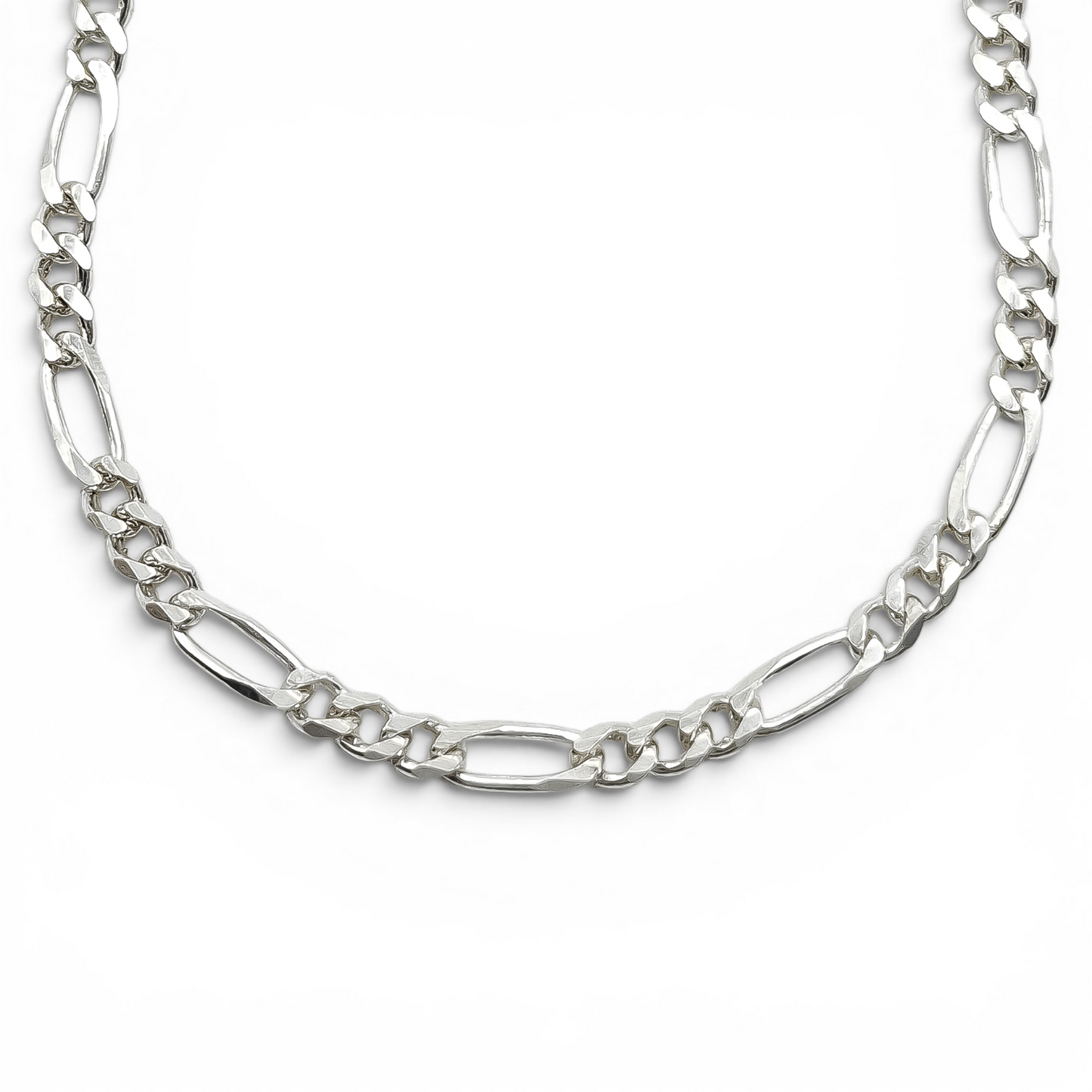 Cadena Figaro Lisa 3mm Plata Ley 925