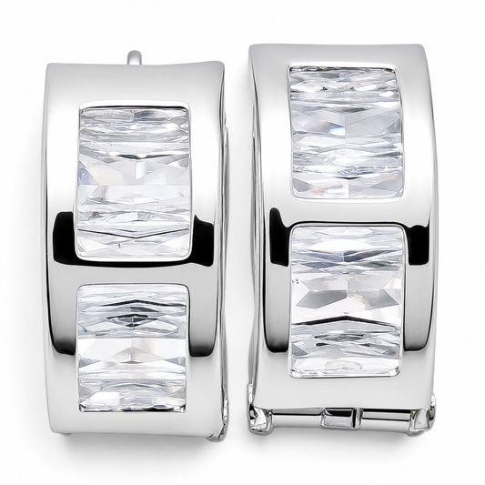 Hugguies Zirconia Baguette Plata Ley 925