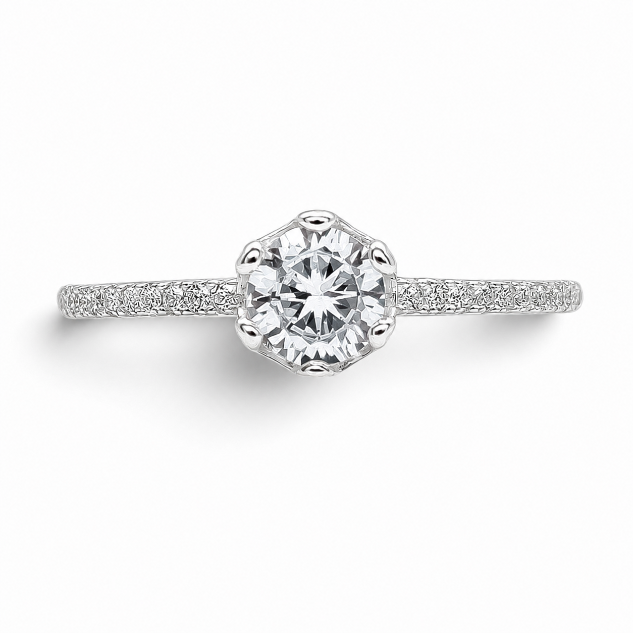 Anillo Redondo Zirconia Plata Ley 925