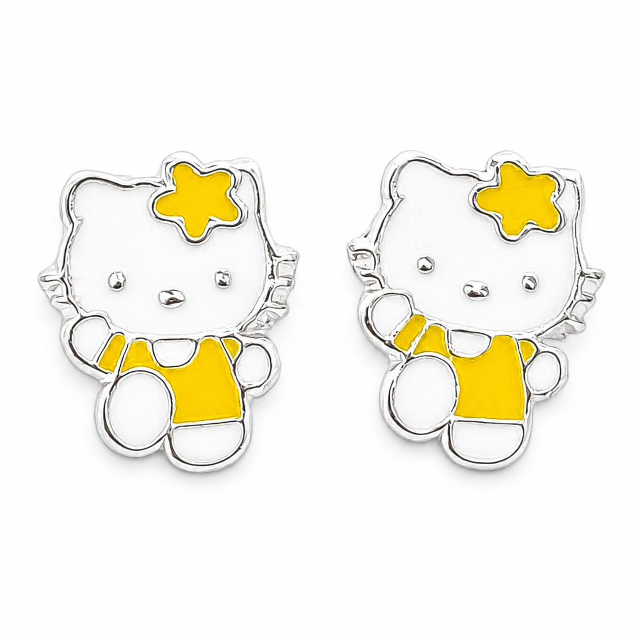 Broquel Kitty Amarillo Plata Ley 925