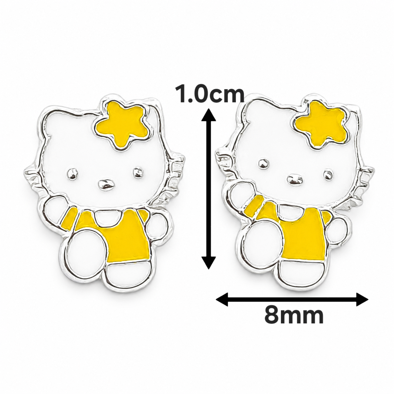 Broquel Kitty Amarillo Plata Ley 925