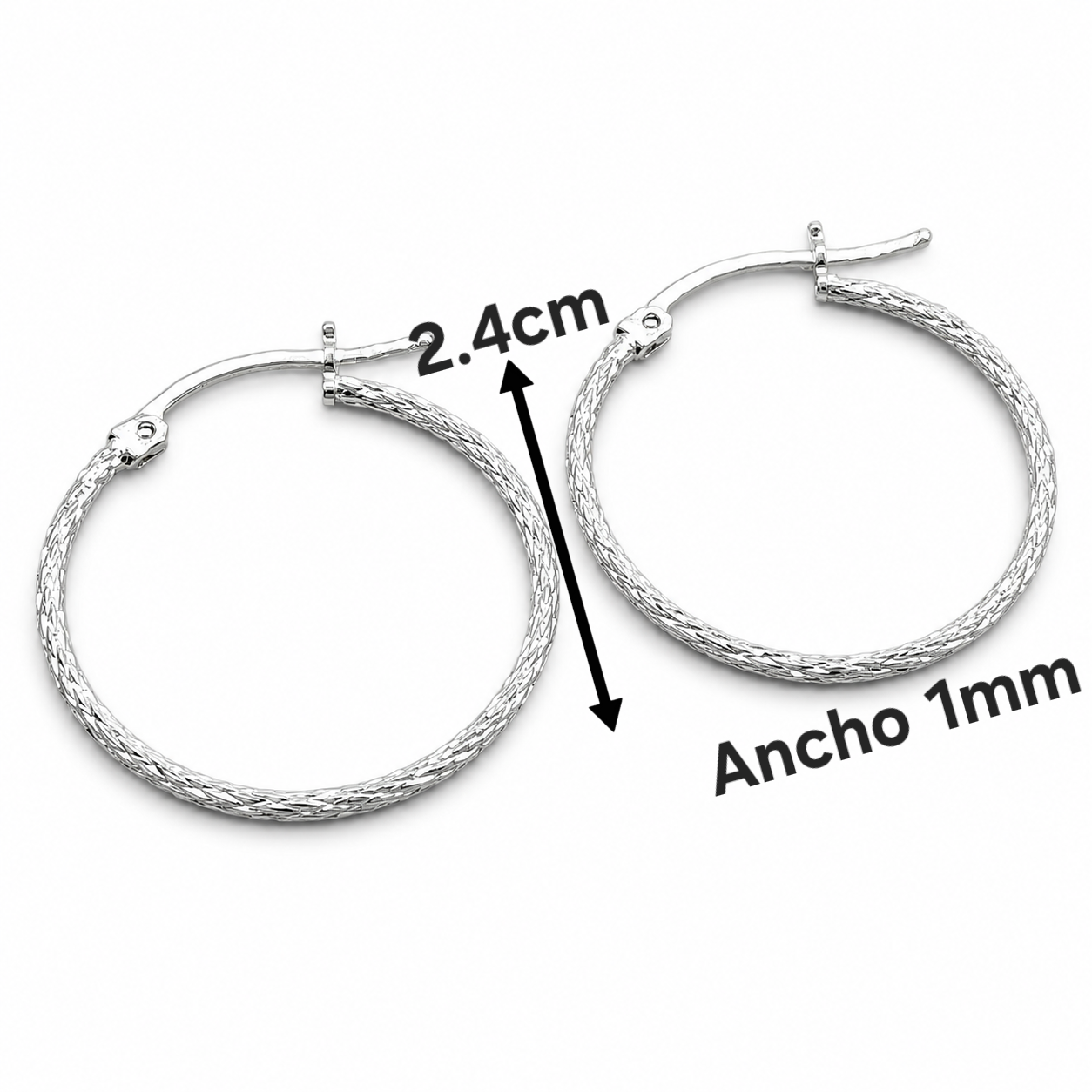 Arracada Mediana Plata Ley 925
