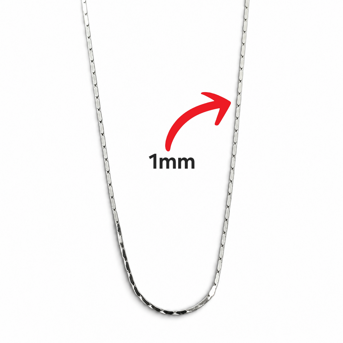 Cadena Ligera 1mm Plata Ley 925