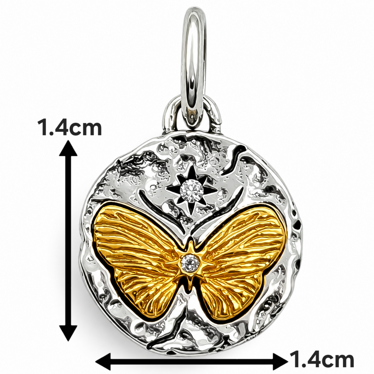 Charm Mariposa Dorada Plata Ley 925