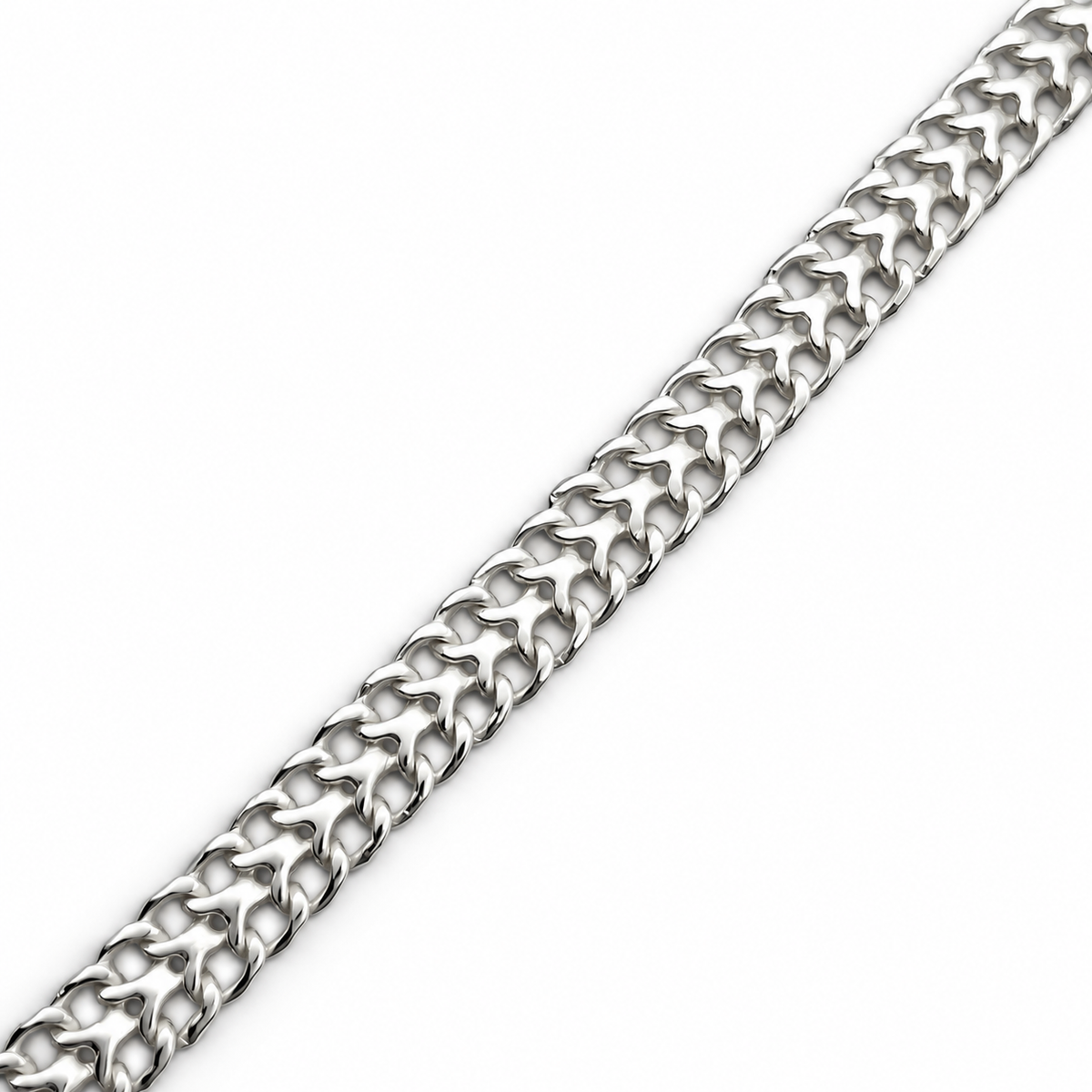 Pulso Doble Cubano 7mm Plata Ley 925