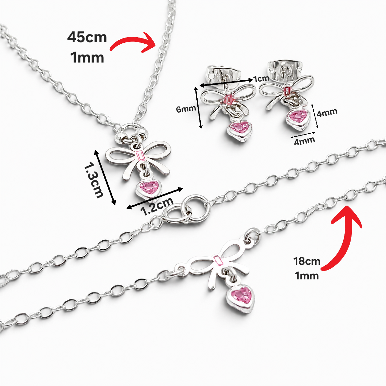 Set Moño Corazon Rosa