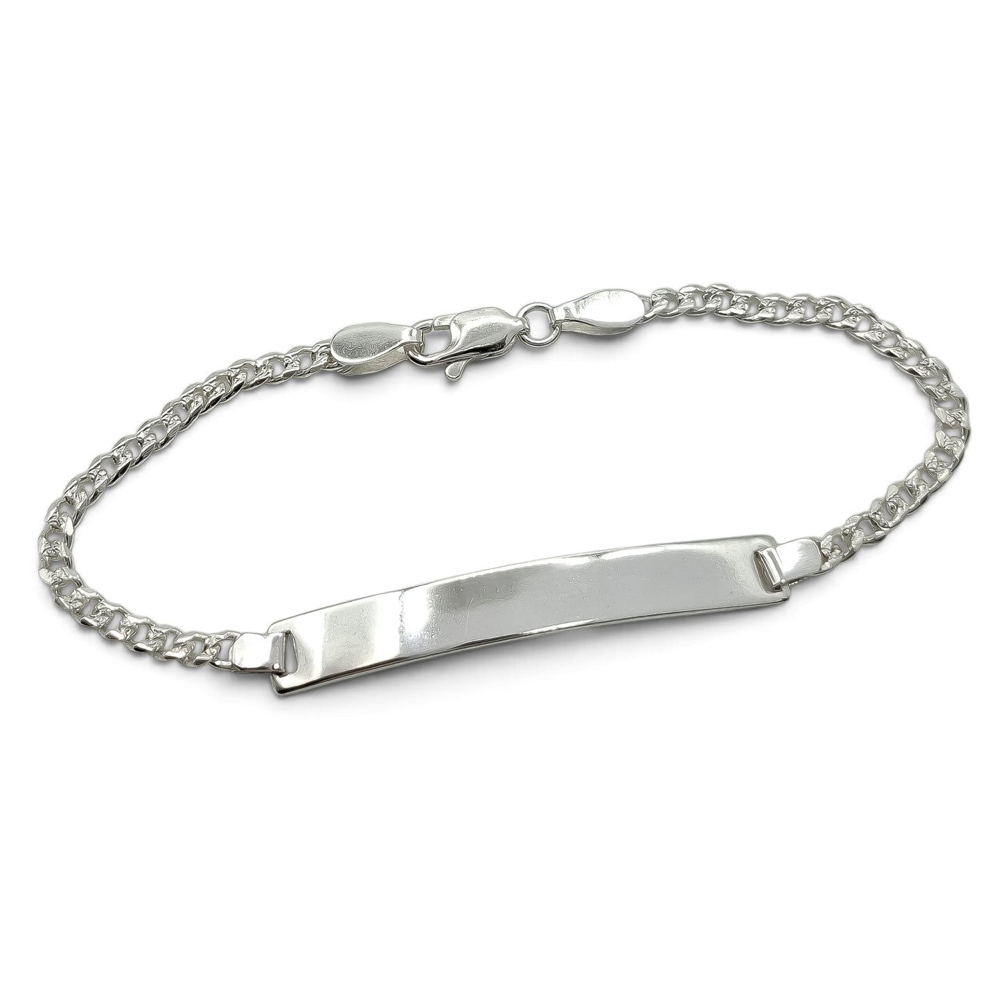 Esclava Cubana Diamantada 3mm Plata Ley 925
