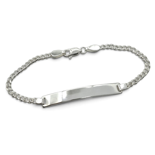 Esclava Cubana Diamantada 3mm Plata Ley 925