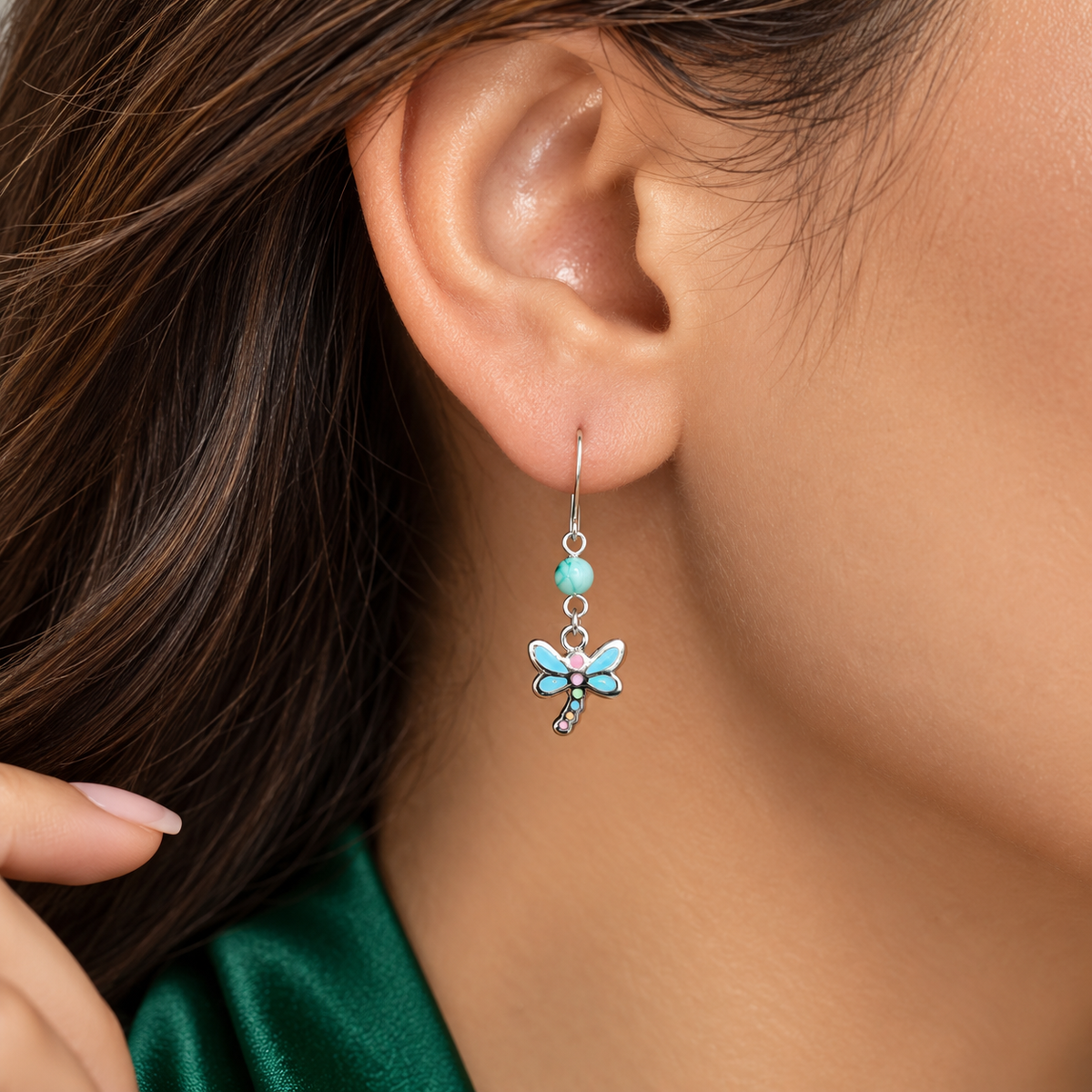Arete Libelula Plata Ley 925